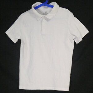 H&M | size 8-10 years | White Short Sleeve Polo Shirt | 100% Cotton